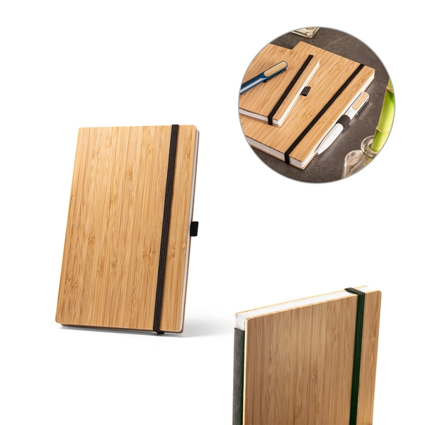 RD 93582-Caderno personalizado pautado em placa de bambu tamanho 21 x 14 cm RD 93582-Caderno personalizado pautado em placa de bambu tamanho 21 x 14 cm